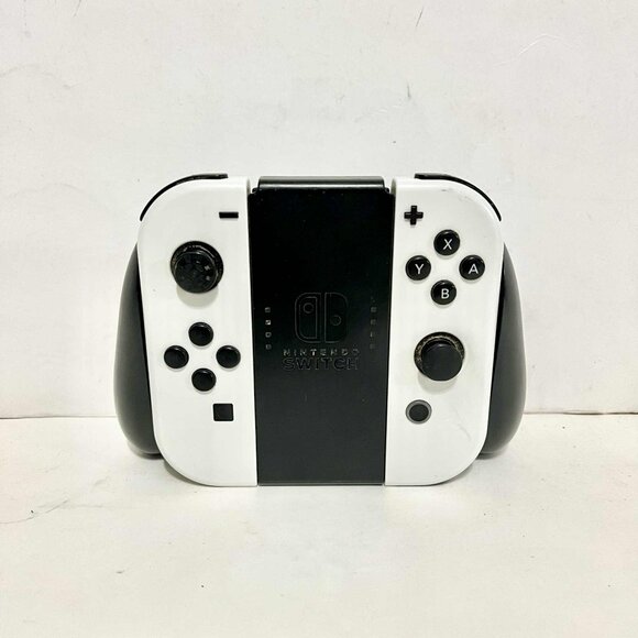 Nintendo Wii Switch White Controllers with Grip Holder (UNTESTED) 🎮 - Picture 1 of 8
